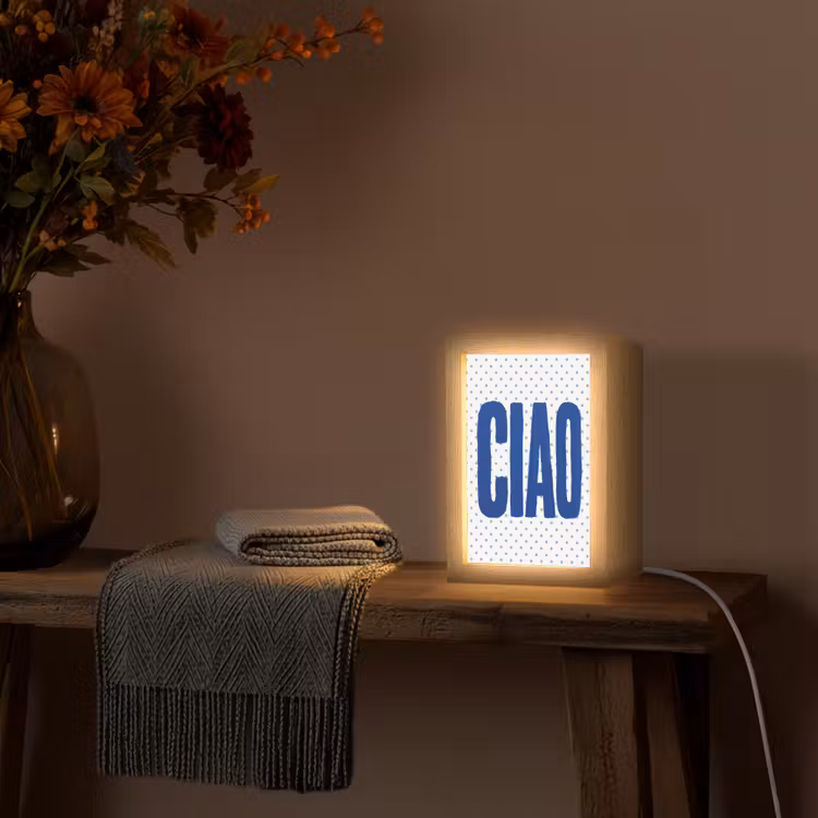 Ciao - Blauw - Stippen Light Box met kabel (Tafellamp) klein -sfeer4
