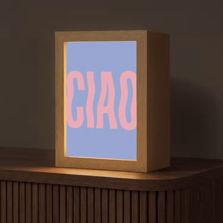 Ciao - Roze - Blauw - Golvend Light Box met kabel (Tafellamp) klein -z3d_website