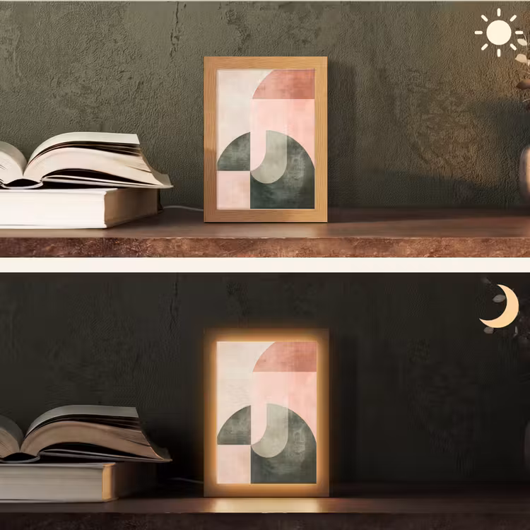 Cirkel - Abstract - Roze Light Box met kabel (Tafellamp) klein -sfeer3