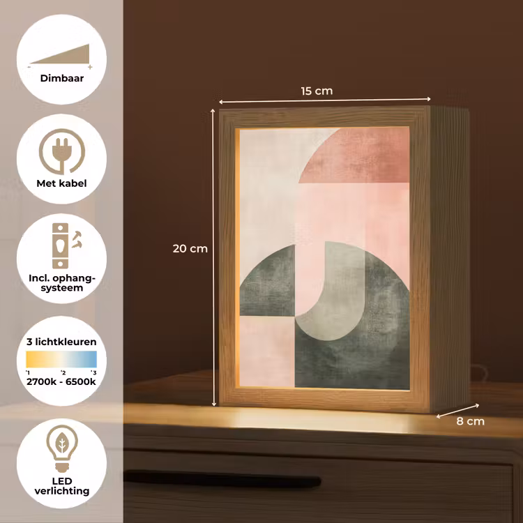 Cirkel - Abstract - Roze Light Box met kabel (Tafellamp) klein -USP_NL