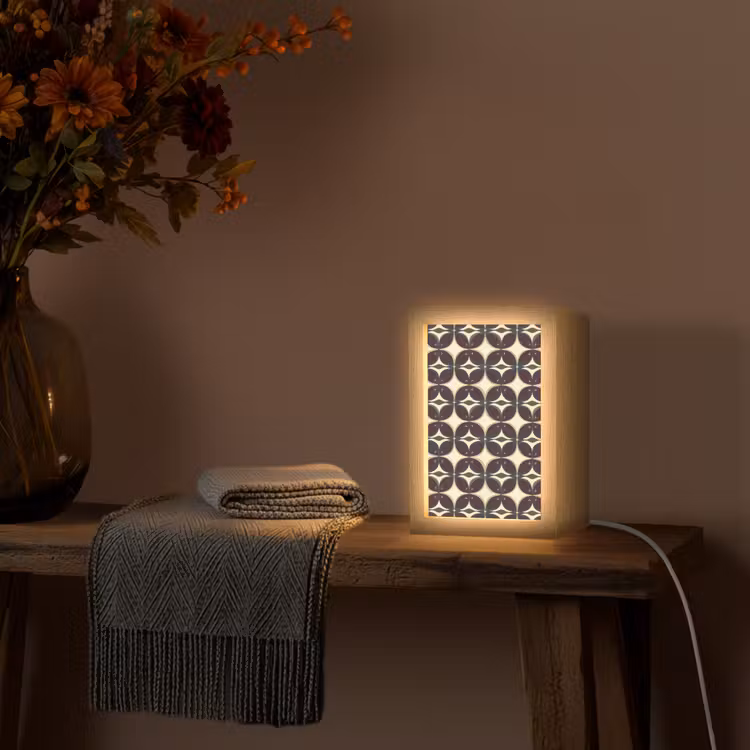 Cirkel - Retro - Kleurrijk Light Box met kabel (Tafellamp) klein 925 -sfeer4
