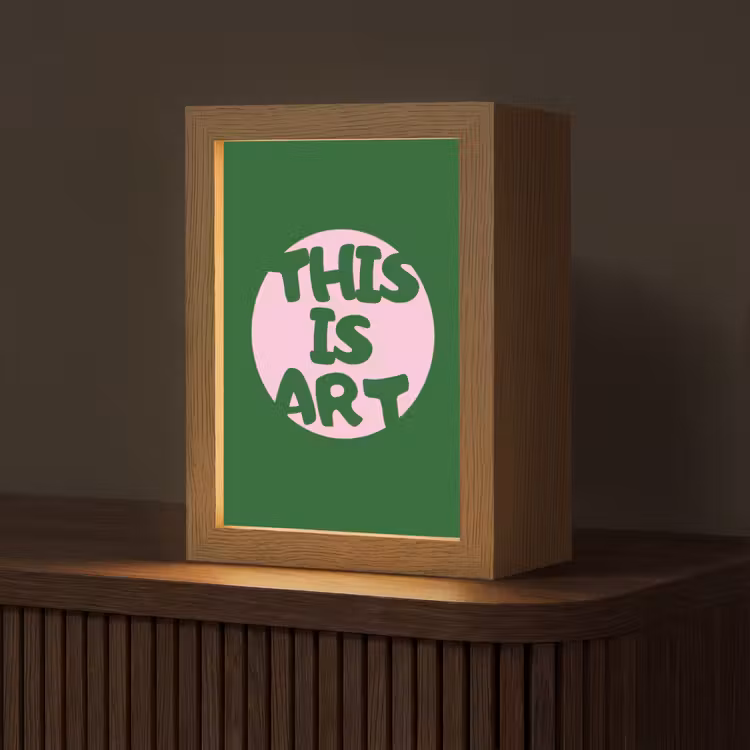 Cirkel - Roze - Tekst - Art Light Box met kabel (Tafellamp) klein -z3d_website