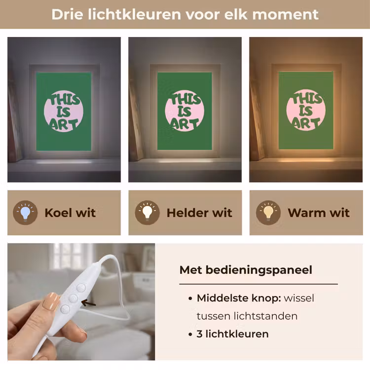 Cirkel - Roze - Tekst - Art Light Box met kabel (Tafellamp) klein -USP_lichtkleurNL