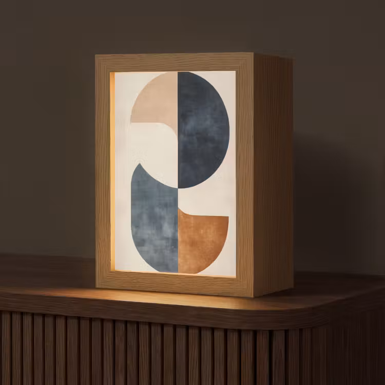 Cirkels - Abstract - Kleurrijk Light Box met kabel (Tafellamp) klein -z3d_website