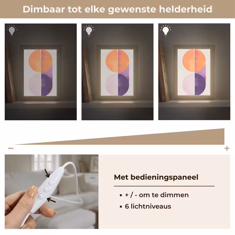 Cirkels - Abstract - Paars Light Box met kabel (Tafellamp) klein -USP_dimbaarNL