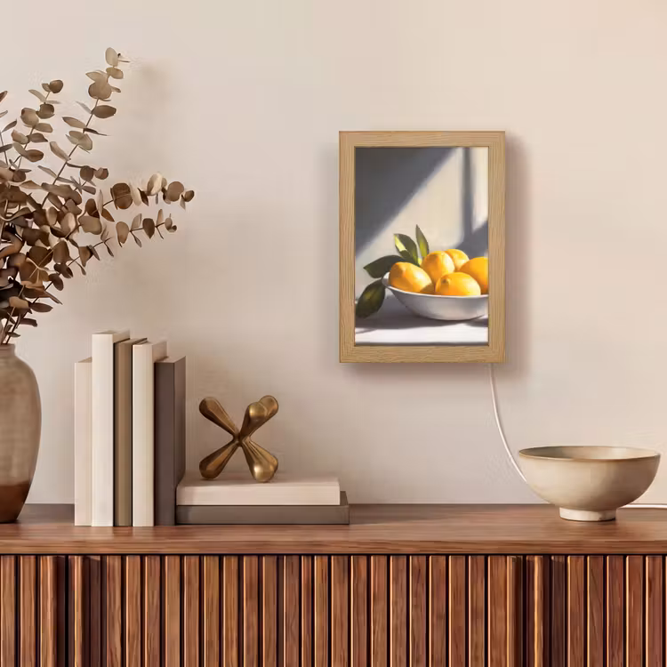 Citroenen - Stilleven - Geel Light Box met kabel (Tafellamp) klein -sfeer2