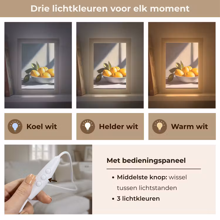 Citroenen - Stilleven - Geel Light Box met kabel (Tafellamp) klein -USP_lichtkleurNL
