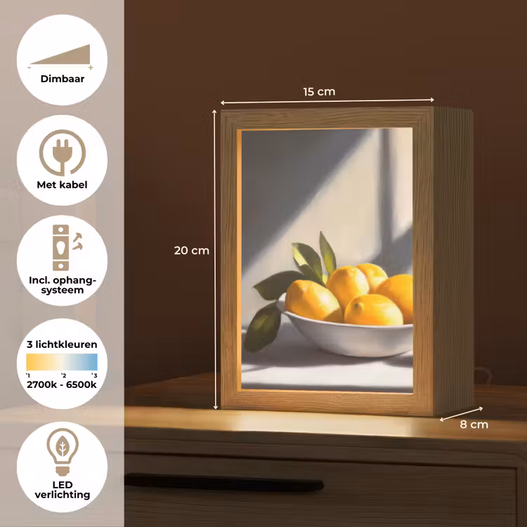 Citroenen - Stilleven - Geel Light Box met kabel (Tafellamp) klein -USP_NL