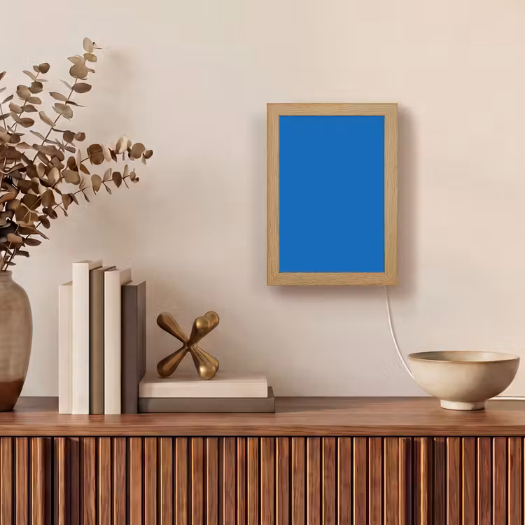 Classic - Azure - Blauw Light Box met kabel (Tafellamp) klein 925 -sfeer2