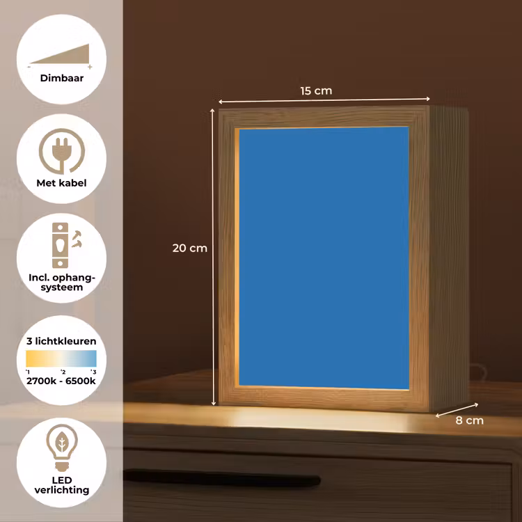 Classic - Azure - Blauw Light Box met kabel (Tafellamp) klein 925 -USP_NL