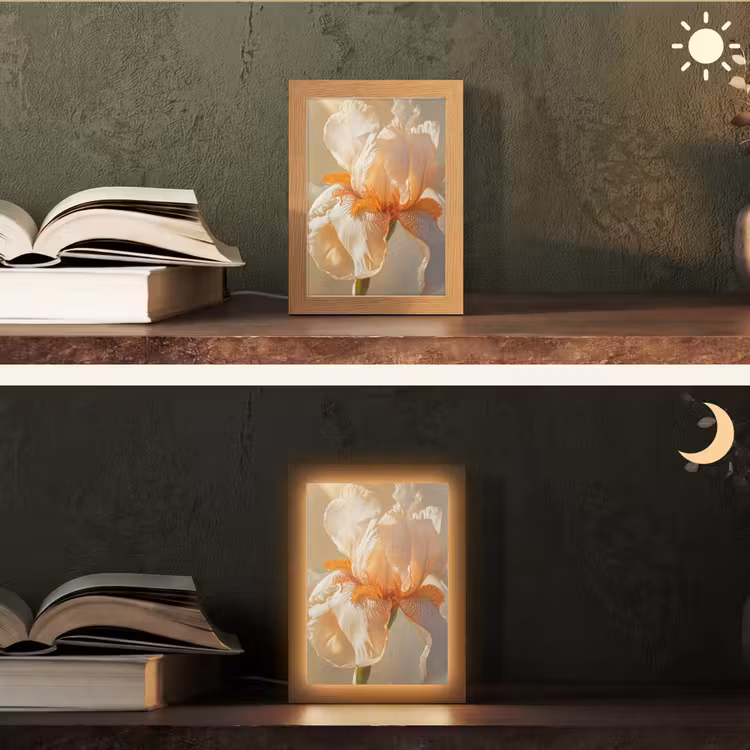 Close up - Oranje - Iris Light Box met kabel (Tafellamp) klein -sfeer3