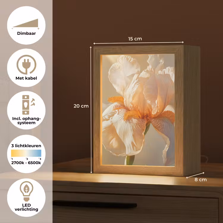 Close up - Oranje - Iris Light Box met kabel (Tafellamp) klein -USP_NL