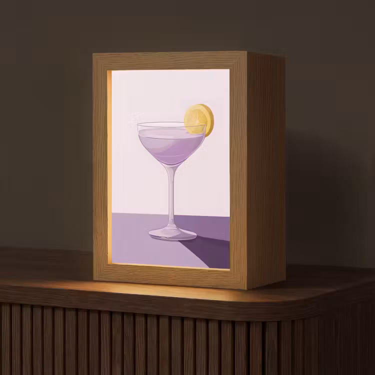 Cocktail - Paars - Minimalistisch - Citroen Light Box met kabel (Tafellamp) klein -z3d_website
