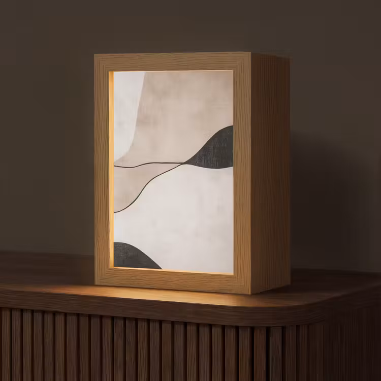 Contourlijnen - Abstracte landschap Light Box met kabel (Tafellamp) klein -z3d_website