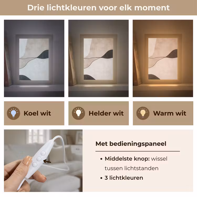 Contourlijnen - Abstracte landschap Light Box met kabel (Tafellamp) klein -USP_lichtkleurNL