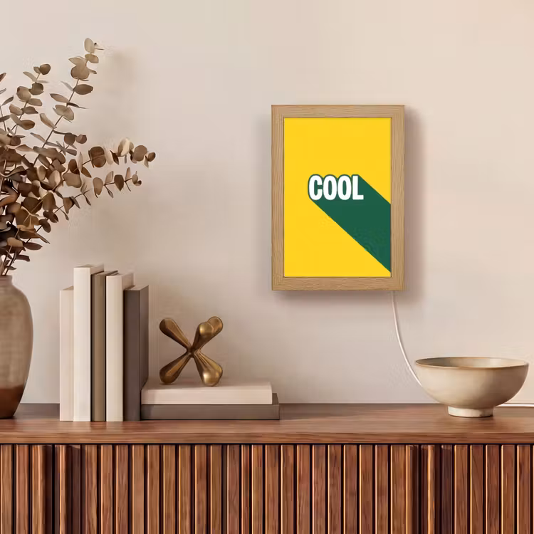 Cool - Geel - Groen Light Box met kabel (Tafellamp) klein -sfeer2