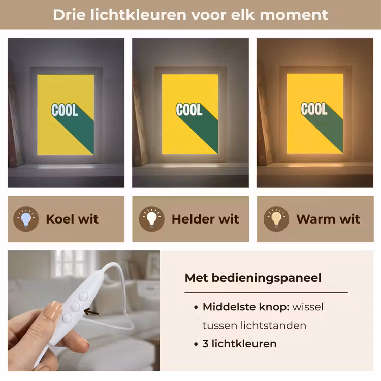 Cool - Geel - Groen Light Box met kabel (Tafellamp) klein -USP_lichtkleurNL
