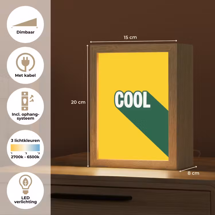 Cool - Geel - Groen Light Box met kabel (Tafellamp) klein -USP_NL