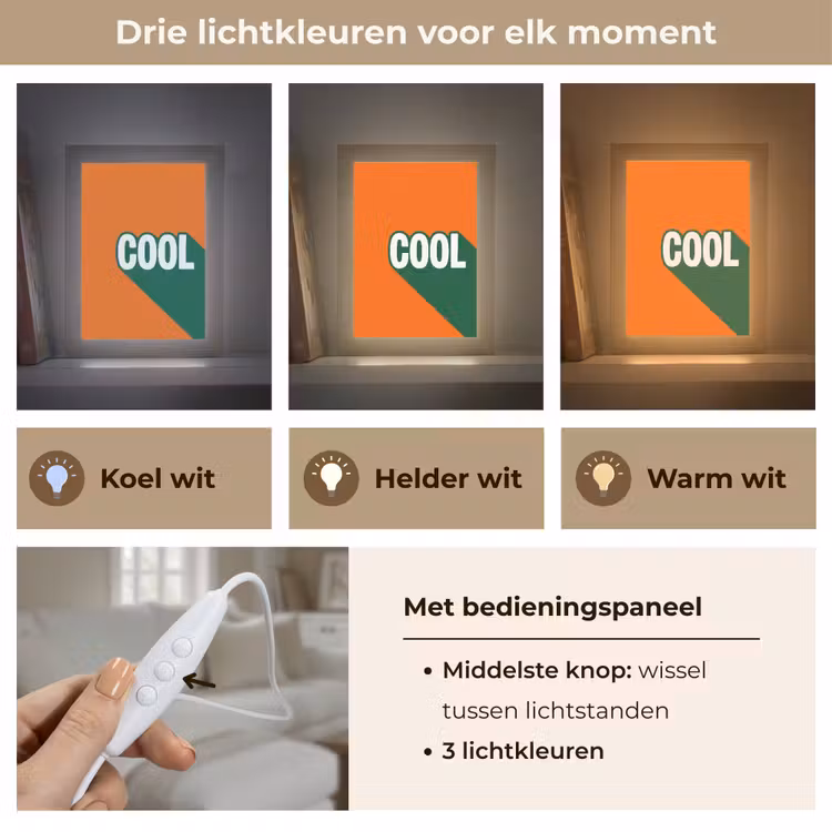 Cool - Oranje - Groen Light Box met kabel (Tafellamp) klein -USP_lichtkleurNL