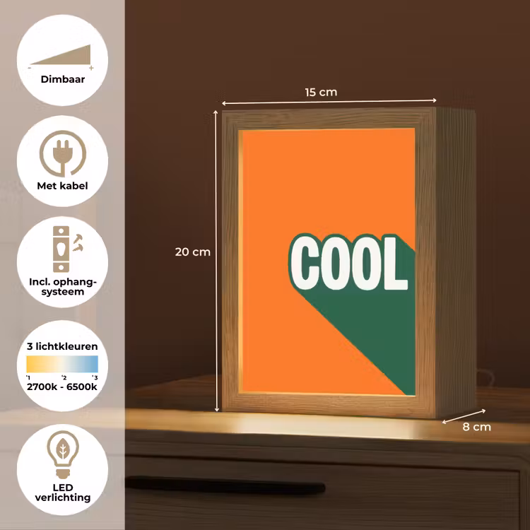 Cool - Oranje - Groen Light Box met kabel (Tafellamp) klein -USP_NL