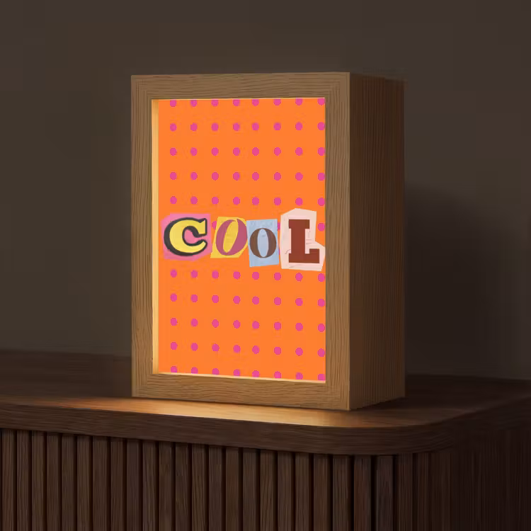 Cool - Stippen - Oranje Light Box met kabel (Tafellamp) klein -z3d_website