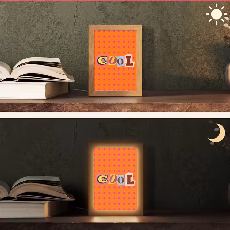 Cool - Stippen - Oranje Light Box met kabel (Tafellamp) klein -sfeer3
