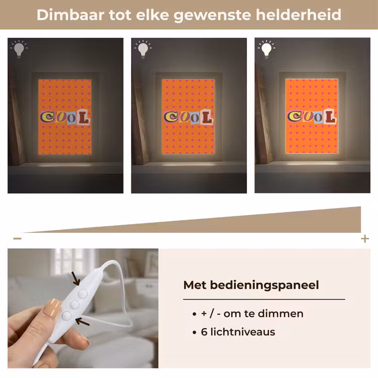 Cool - Stippen - Oranje Light Box met kabel (Tafellamp) klein -USP_dimbaarNL