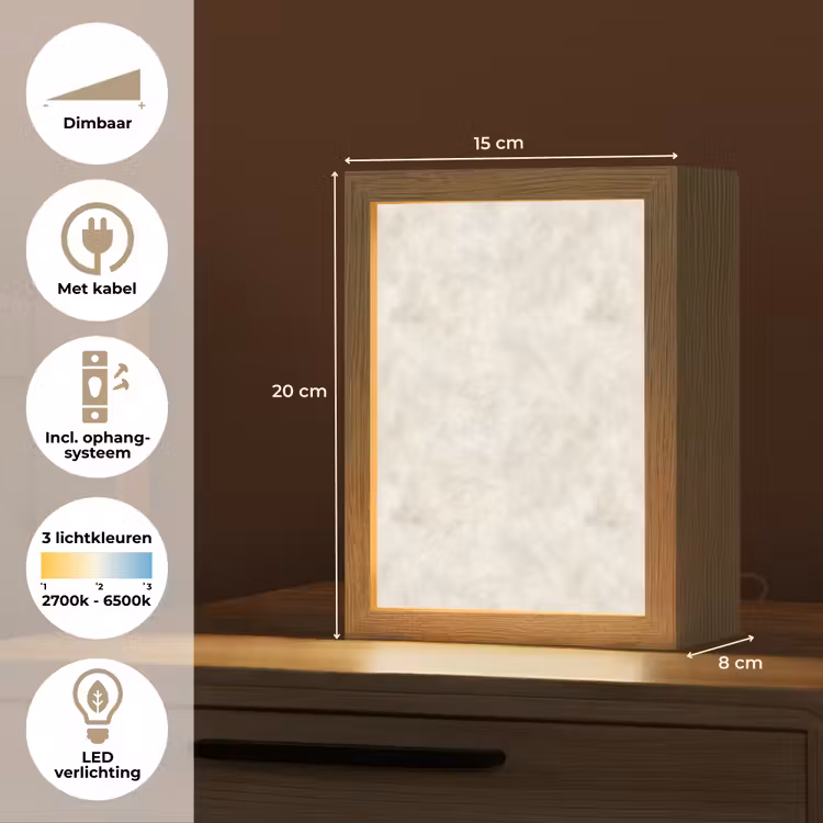 Crèmebeige - Marmer - Aders Light Box met kabel (Tafellamp) klein 925 -USP_NL