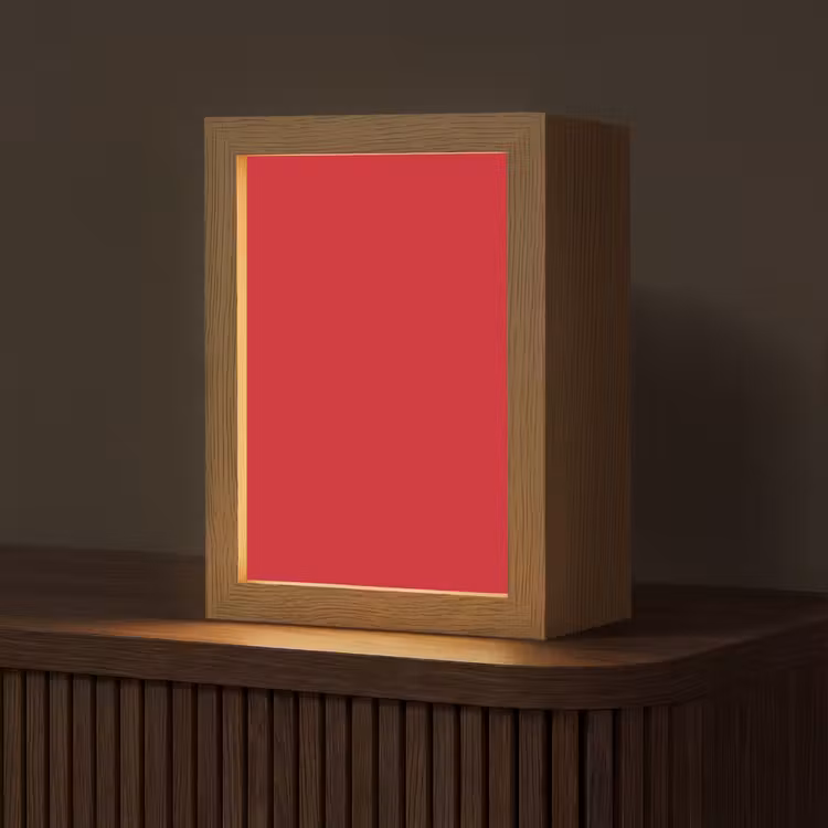 Crimson - Velvet - Rood Light Box met kabel (Tafellamp) klein 925 -z3d_website