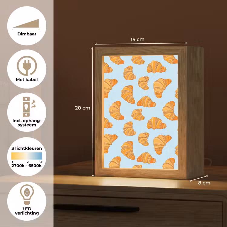 Croissant - Speels - Blauw Light Box met kabel (Tafellamp) klein 925 -USP_NL