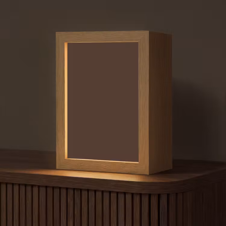 Dark - Chocolate - Bruin Light Box met kabel (Tafellamp) klein 925 -z3d_website