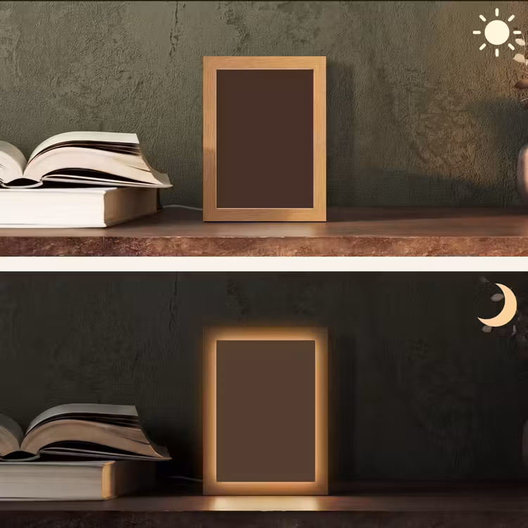 Dark - Chocolate - Bruin Light Box met kabel (Tafellamp) klein 925 -sfeer3