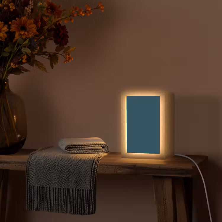 Dark - Indigo - Blauw Light Box met kabel (Tafellamp) klein 925 -sfeer4