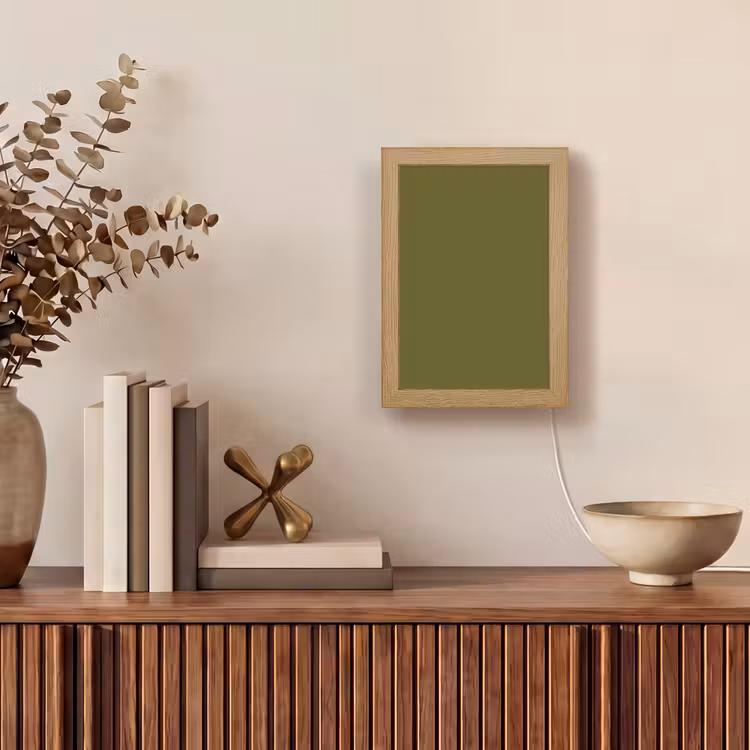 Dark - Olive - Groen Light Box met kabel (Tafellamp) klein 925 -sfeer2