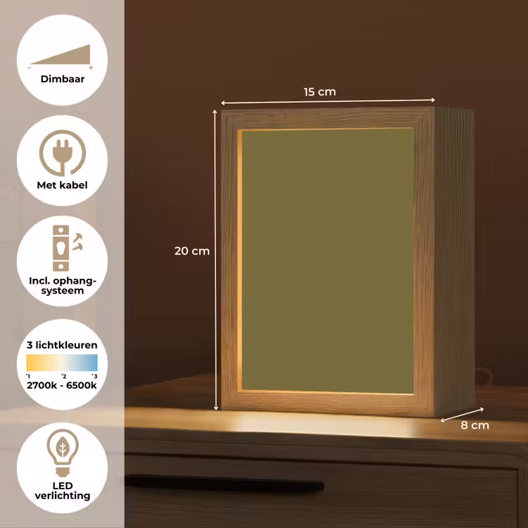 Dark - Olive - Groen Light Box met kabel (Tafellamp) klein 925 -USP_NL