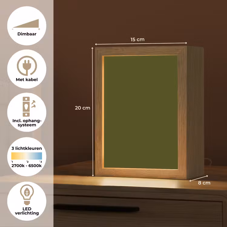 Dark - Olive - Groen Light Box met kabel (Tafellamp) klein 925 -USP_NL