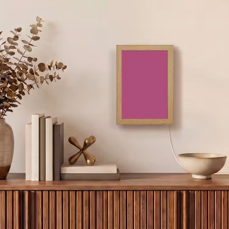 Deep - Magenta - Paars Light Box met kabel (Tafellamp) klein 925 -sfeer2