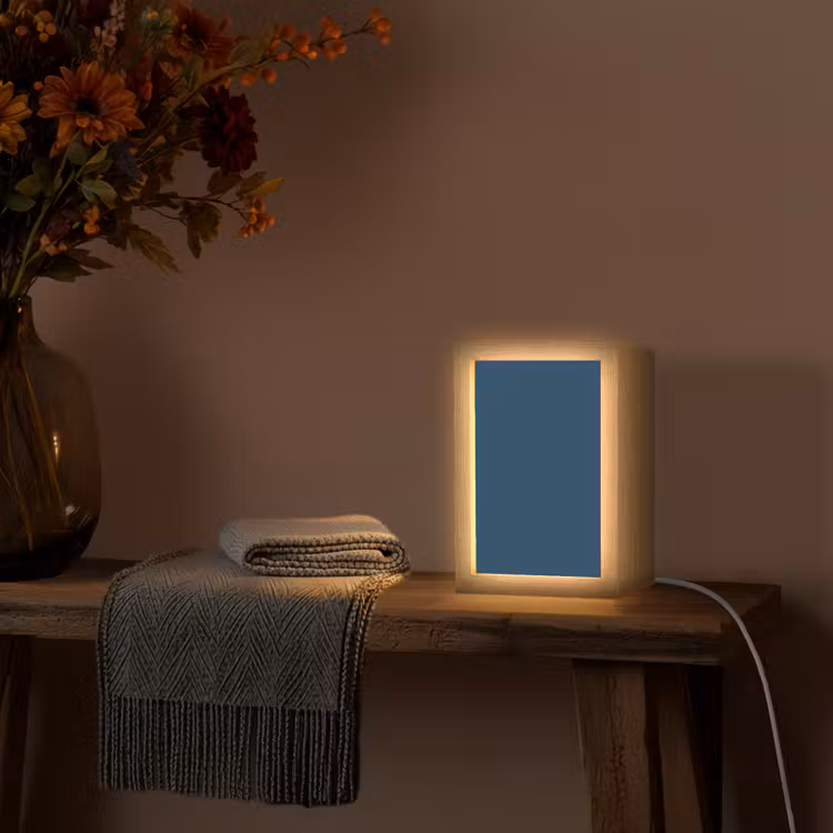 Deep - Ocean - Blauw Light Box met kabel (Tafellamp) klein 925 -sfeer4