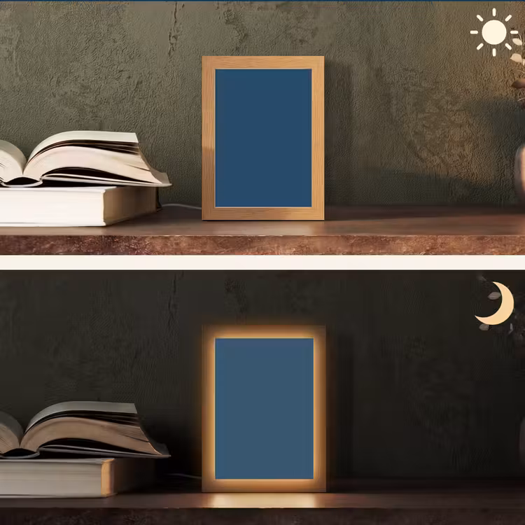 Deep - Ocean - Blauw Light Box met kabel (Tafellamp) klein 925 -sfeer3