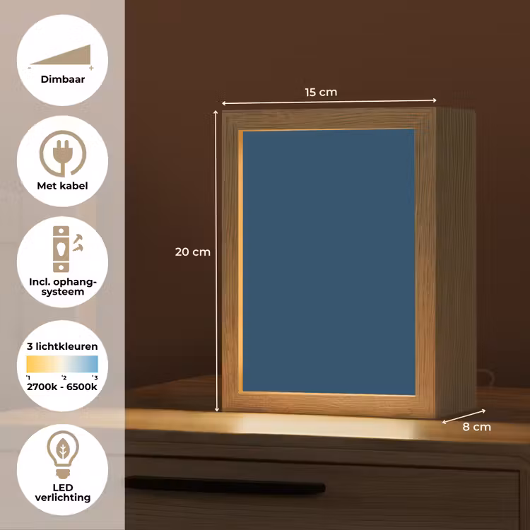 Deep - Ocean - Blauw Light Box met kabel (Tafellamp) klein 925 -USP_NL
