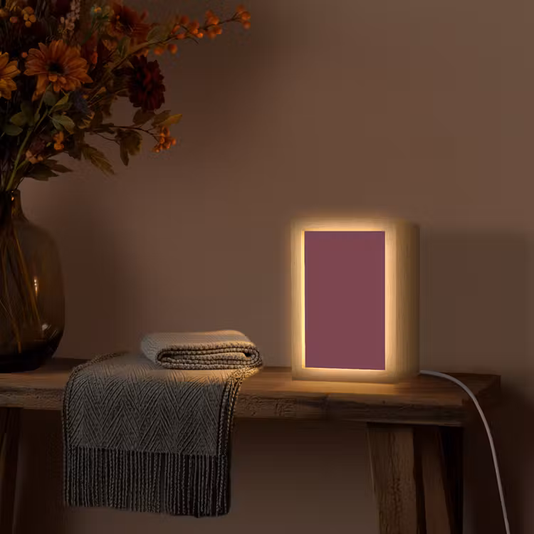 Deep - Plum - Paars Light Box met kabel (Tafellamp) klein 925 -sfeer4