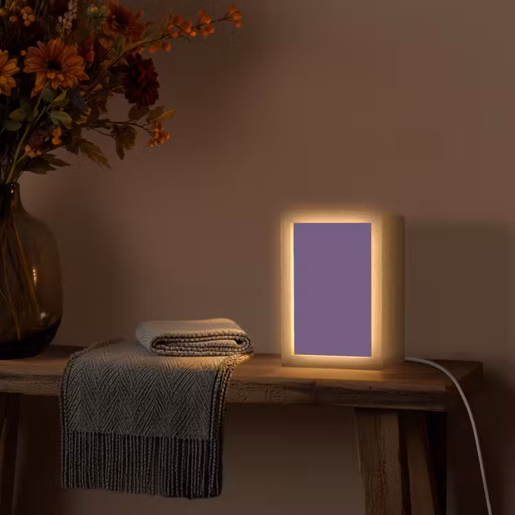 Deep - Plum - Paars Light Box met kabel (Tafellamp) klein 925 -sfeer4