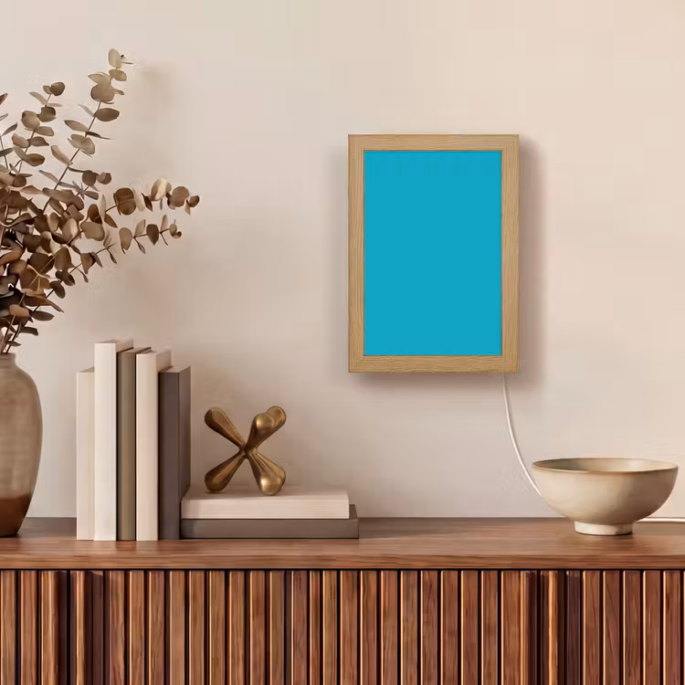 Deep - Turquoise - Turkoois Light Box met kabel (Tafellamp) klein 925 -sfeer2