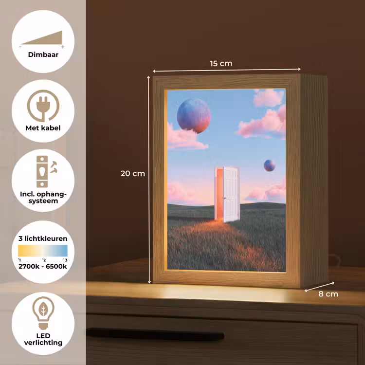Tafellamp - Deur - Fantasie - Ruimte - Deur - Fantasie - Ruimte Light Box met kabel (Tafellamp) klein