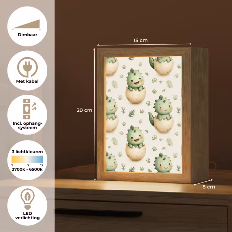 Dino - Eieren - Groen Light Box met kabel (Tafellamp) klein 925 -USP_NL