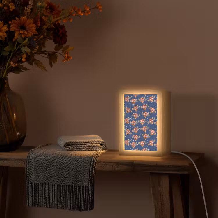 Disco - Blauw - Patroon Light Box met kabel (Tafellamp) klein 925 -sfeer4