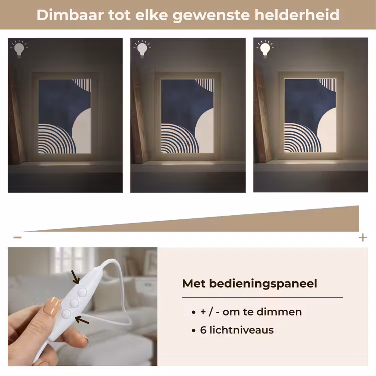 Donkerblauw - Abstract - Lijnen Light Box met kabel (Tafellamp) klein -USP_dimbaarNL