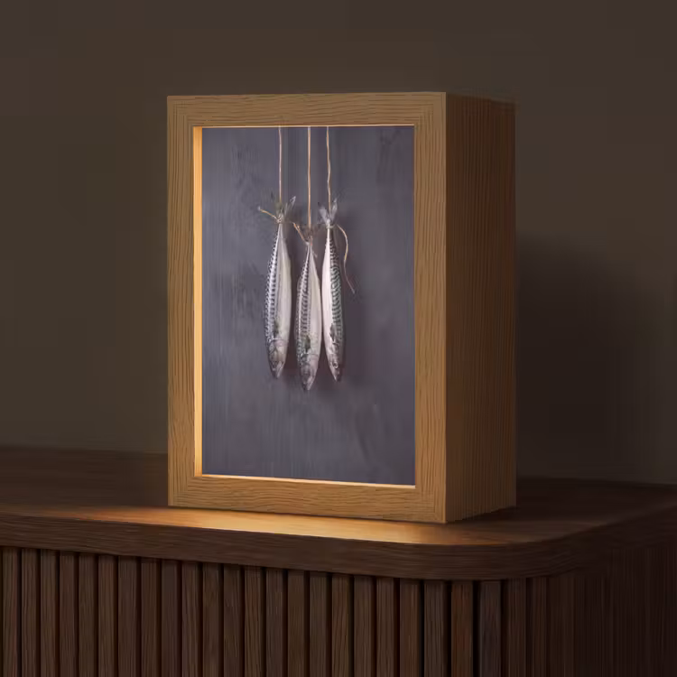 Tafellamp - Drie vissen - Touw - Drie vissen - Touw Light Box met kabel (Tafellamp) klein