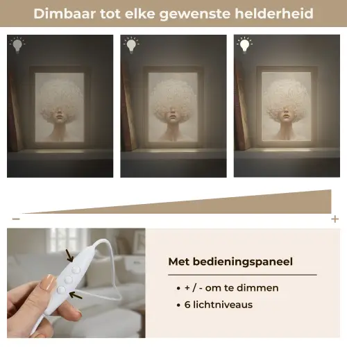 Dromerig - Beige - Paardenbloemzaadjes Light Box met kabel (Tafellamp) klein -USP_dimbaarNL