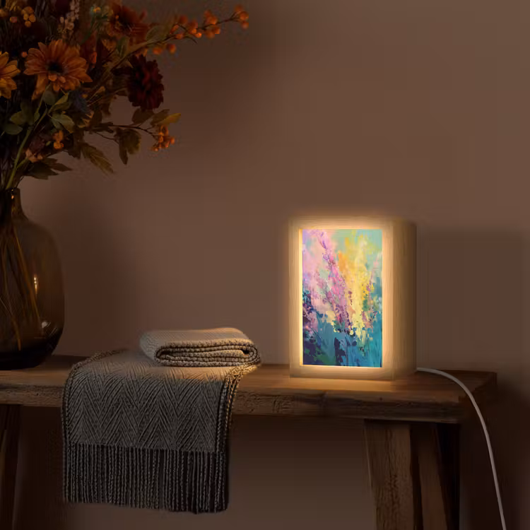 Dromerige - Langgerekte bloemen Light Box met kabel (Tafellamp) klein -sfeer4